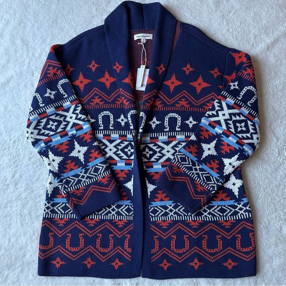 Lucky Brand Women’s Multicolor Oversized Cardigan Sweater Sz XL Southwestern NWT - Picture 5 of 13